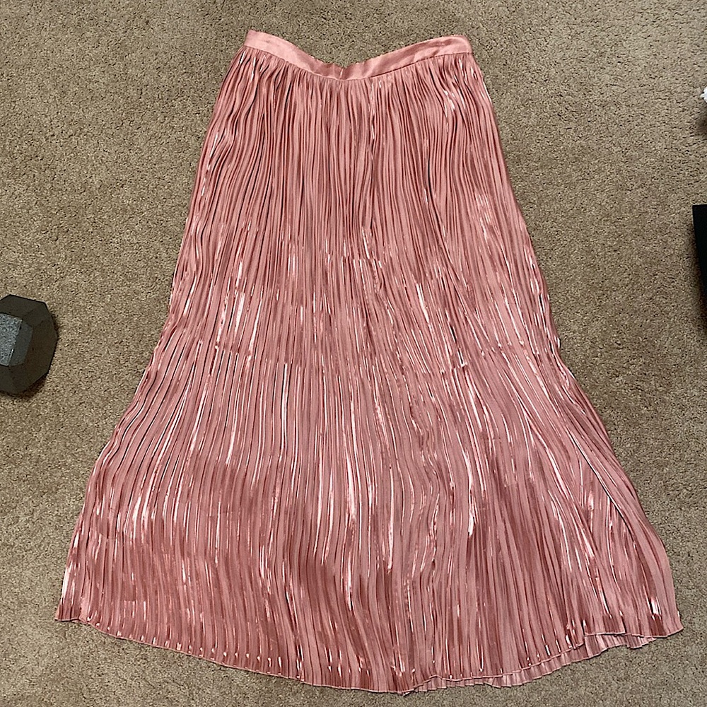 Pleated Rose Gold Flare skirt